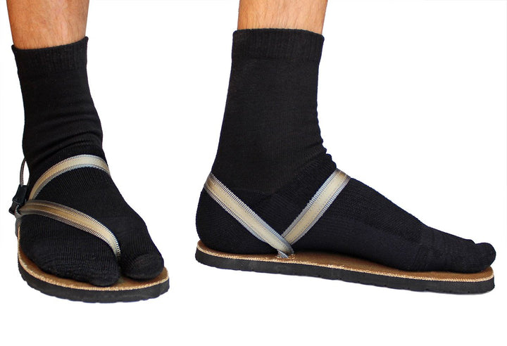 black wool tabi sandal socks