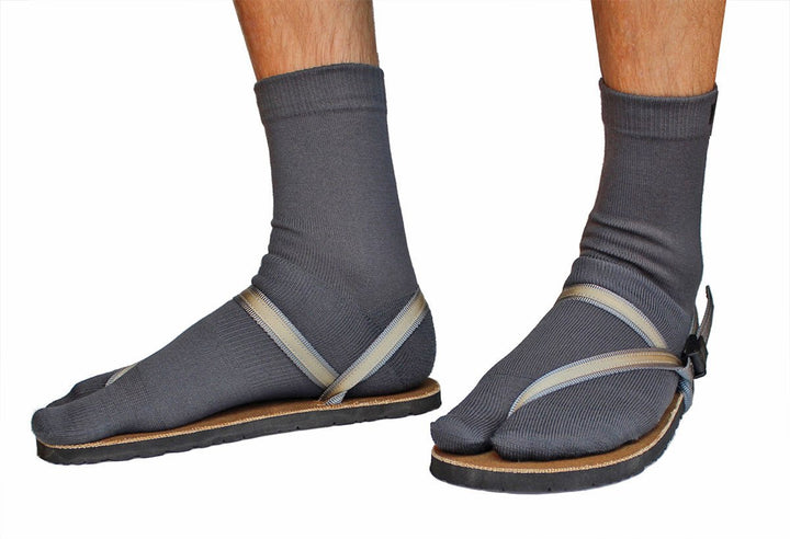 charcoal wool tabi sandal socks