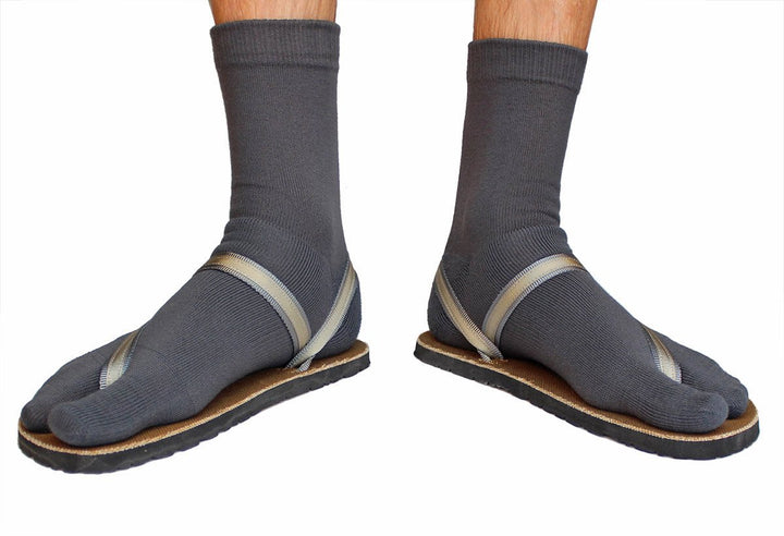 charcoal wool tabi sandal socks
