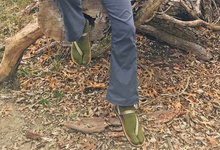 green wool tabi sandal socks