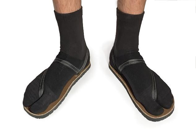black wool tabi sandal socks