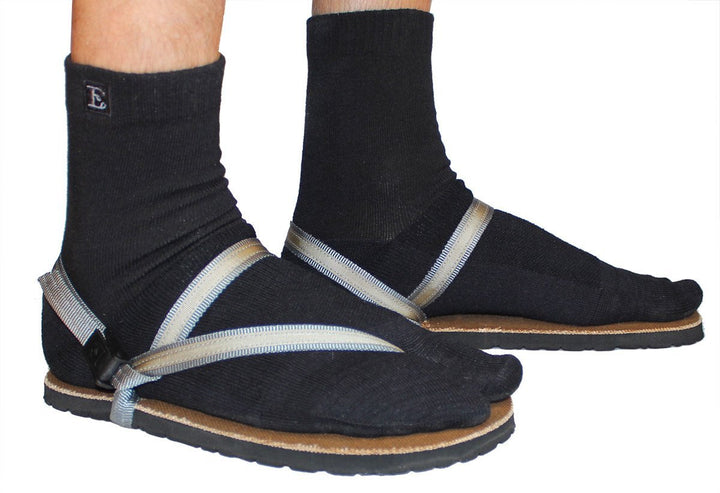 black wool tabi sandal socks