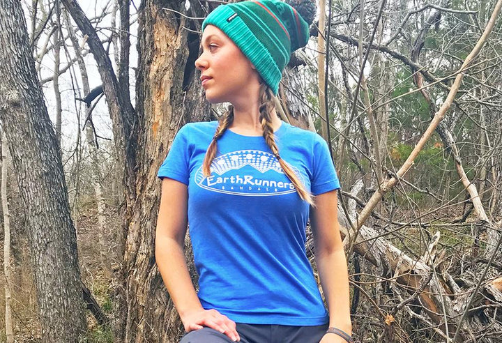 womens blue earth runners shirt